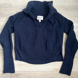 INDUSTRY Navy Blue pullover collared Sweater cropped knit sz medium